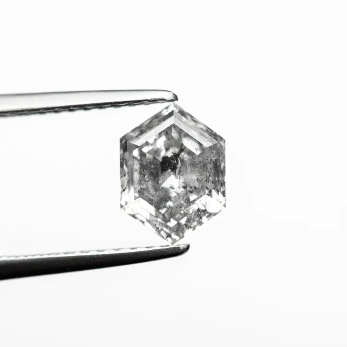 Salt and Pepper Step Cut Diamond 129ct Hexagon Misfit Diamonds Rings