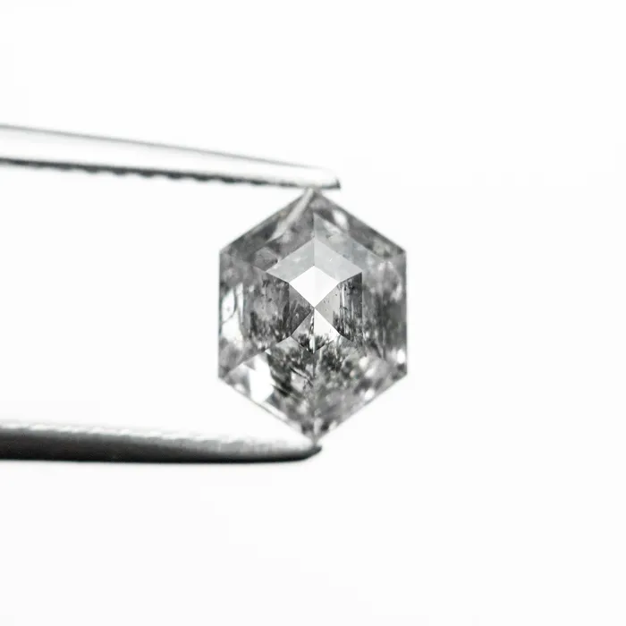 Salt and Pepper Step Cut Diamond 129ct Hexagon Misfit Diamonds Rings