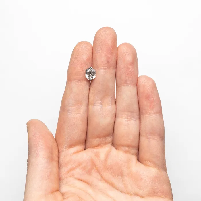 Salt and Pepper Step Cut Diamond 129ct Hexagon Misfit Diamonds Rings