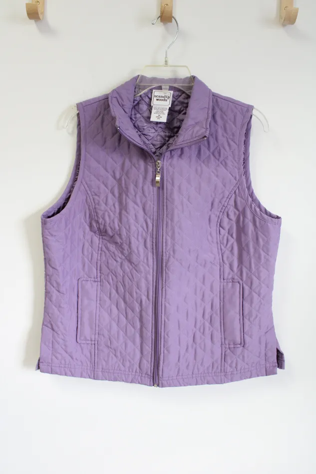 Scandia Woods Earrings Scandia Woods Purple Quilted Zip Up Vest M