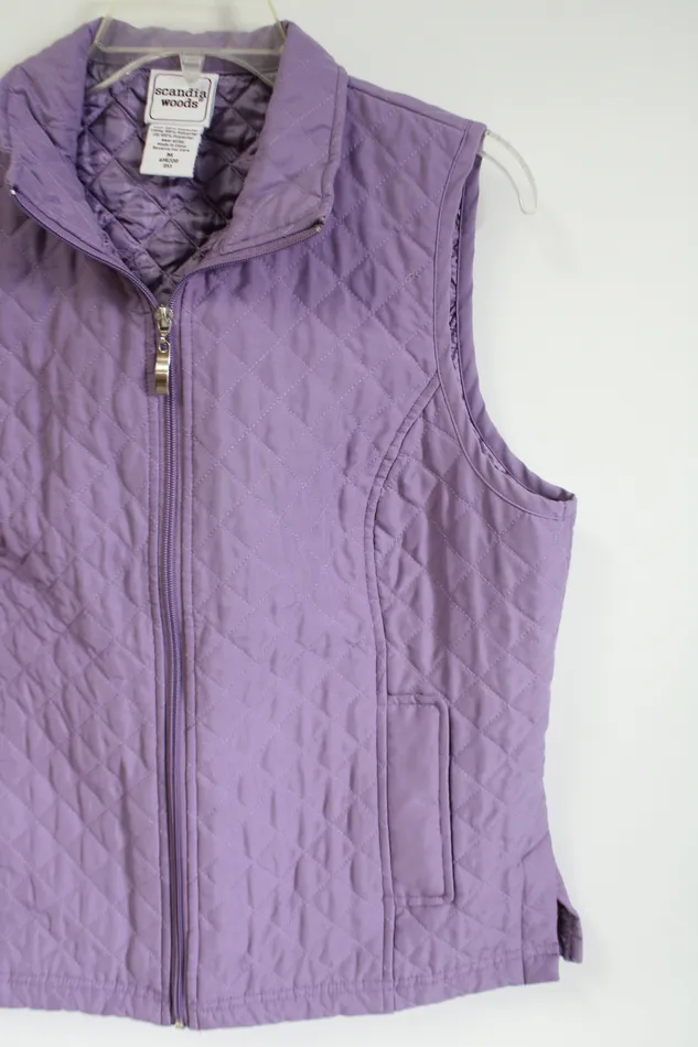 Scandia Woods Earrings Scandia Woods Purple Quilted Zip Up Vest M