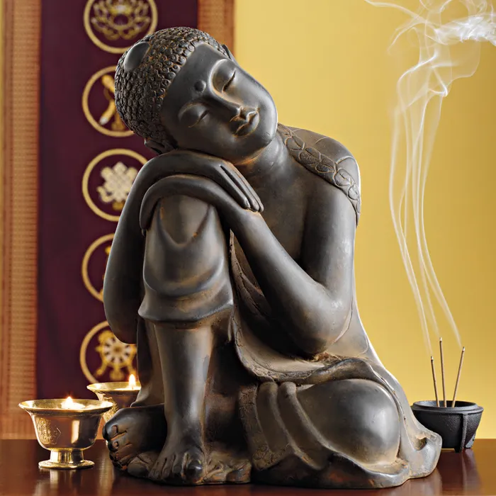Small Resting Garden Buddha Statue Wesco Necklaces
