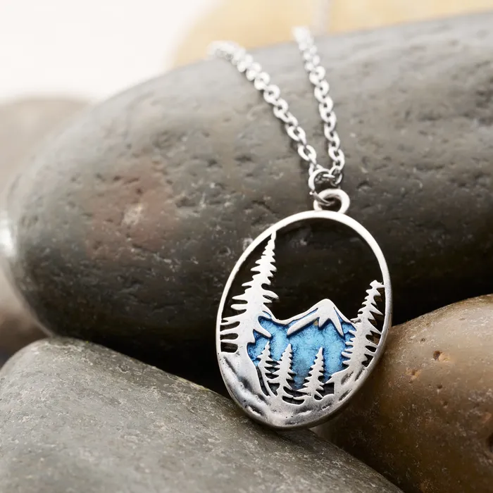 Snowy Forest Mountain Necklace Chadds Ford Jewelry Necklaces