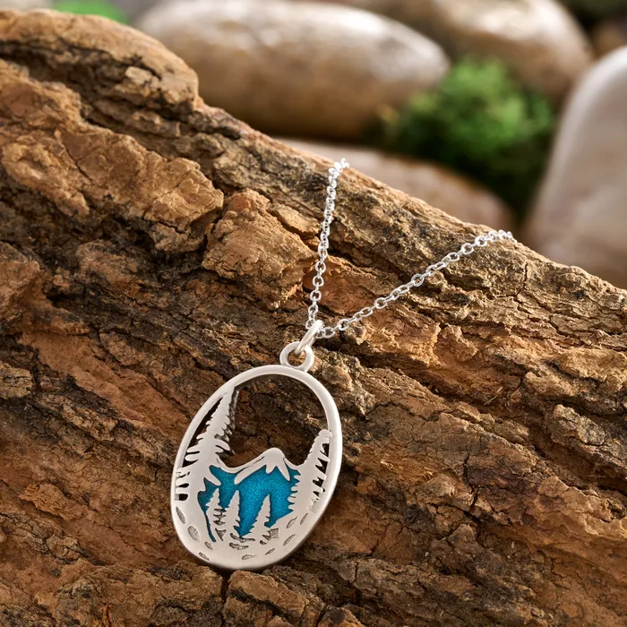 Snowy Forest Mountain Necklace Chadds Ford Jewelry Necklaces