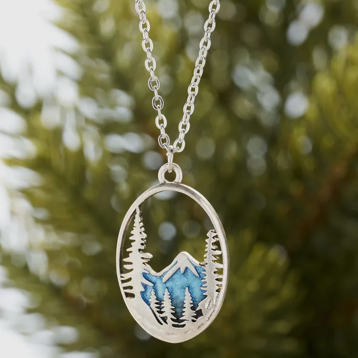 Snowy Forest Mountain Necklace Chadds Ford Jewelry Necklaces
