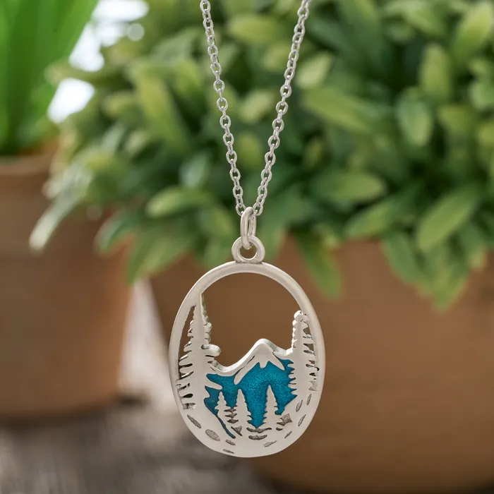 Snowy Forest Mountain Necklace Chadds Ford Jewelry Necklaces
