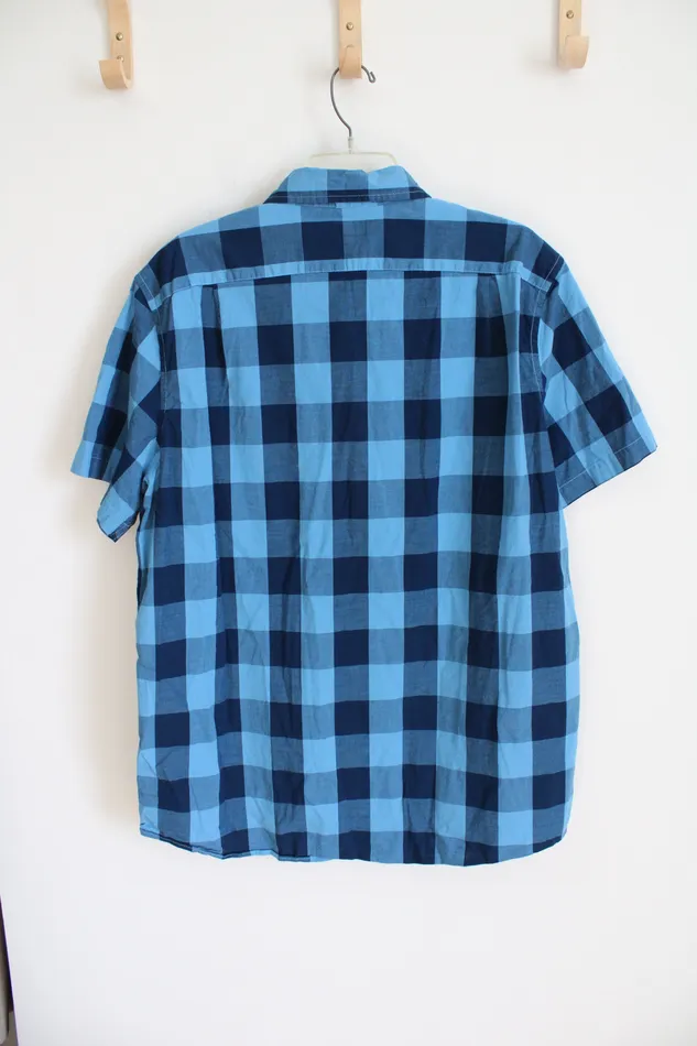 Sonoma Blue Plaid Button Down Shirt XLT Sonoma Rings