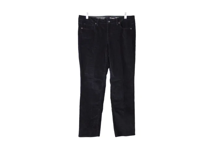Sonoma Rings Sonoma Straight Black Corduroy Pants 10 Petite