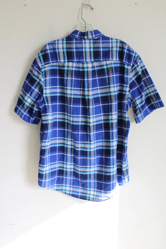 St Johns Bay Rings St Johns Bay Classic Fit Blue Plaid Short Sleeved Button Down L