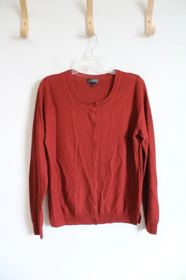 The Limited Earrings The Limited Terracotta Button Down Wool Blend Cardigan L The Limited Earrings The Limited Terracotta Button Down Wool Blend Cardigan L