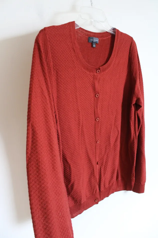 The Limited Earrings The Limited Terracotta Button Down Wool Blend Cardigan L
