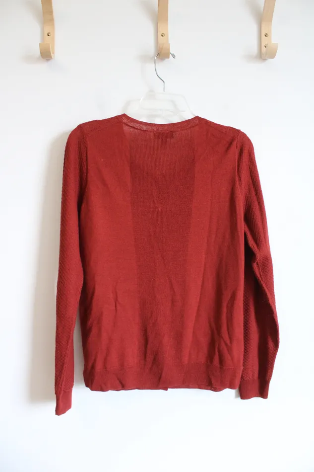 The Limited Earrings The Limited Terracotta Button Down Wool Blend Cardigan L