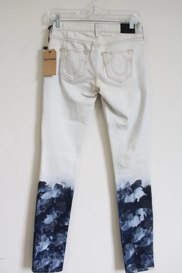 True Religion Earrings NEW True Religion Casey Low Rise Super Skinny Hand Painted Jeans 25