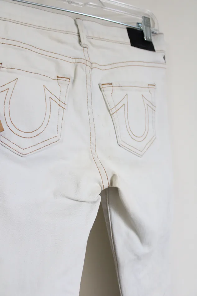 True Religion Earrings NEW True Religion Casey Low Rise Super Skinny Hand Painted Jeans 25