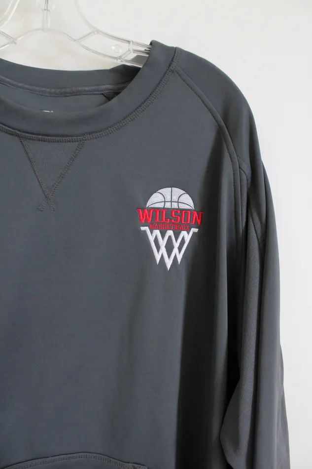 Ultra Club Necklaces Ultra Club Cool and Dry Wilson Basketball Gray Sweatshirt XL