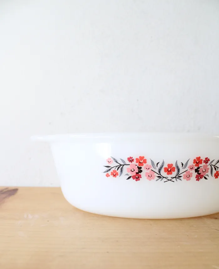 Vintage FireKing 467 15 Quart Primrose Oval Baking Dish Anchor Hocking Rings