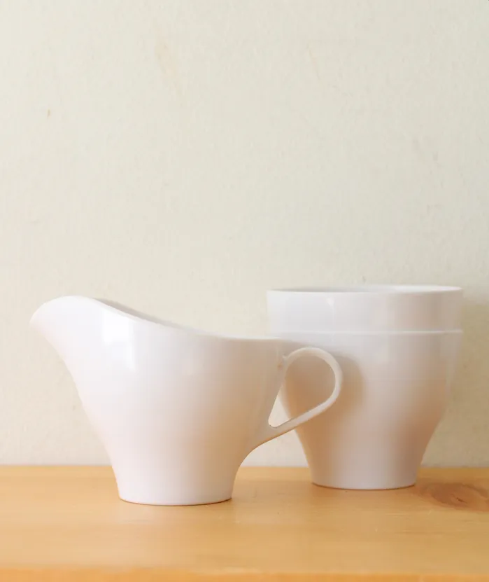 Watertown Lifetime Rings Watertown Lifetime Ware White Plastic Creamer Pourer Cup Sugar Dish
