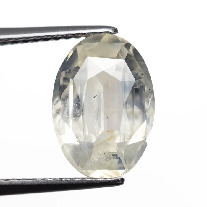 White Brilliant Sapphire 361ct Oval Misfit Gems Rings