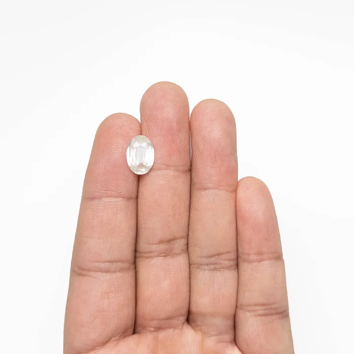 White Brilliant Sapphire 361ct Oval Misfit Gems Rings