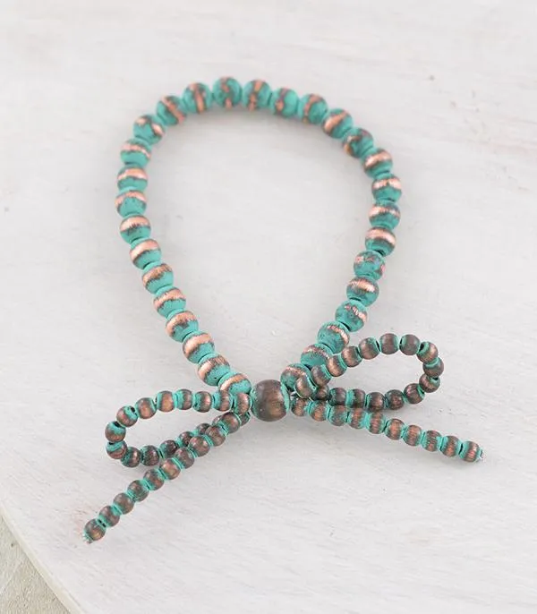 YKT Bracelets WESTERN NAVAJO PEARL BOW BRACELET PATINA