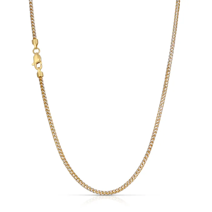 25MM Saint Franco Chain TwoTone Prism Cut Saints Gold Co Rings