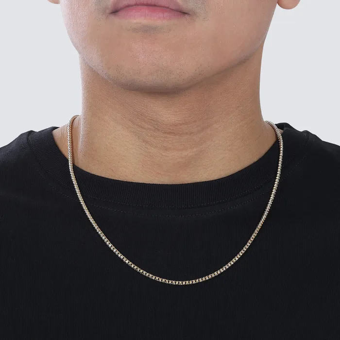 25MM Saint Franco Chain TwoTone Prism Cut Saints Gold Co Rings