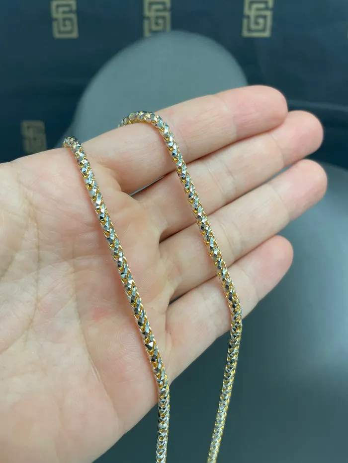 25MM Saint Franco Chain TwoTone Prism Cut Saints Gold Co Rings