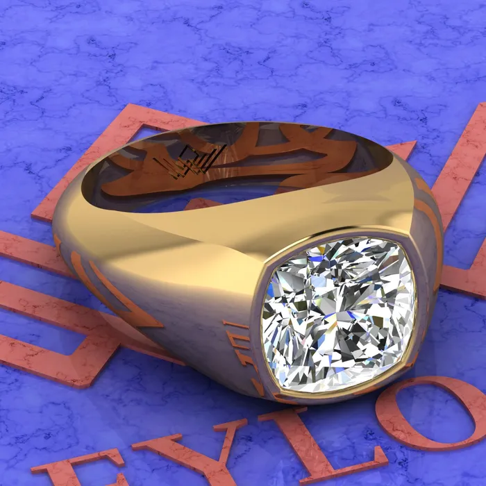 35 CT Square Cushion Cut Man Engagement Ring D Color Bezel Moissanite Ring Leyloon Jewelry Rings