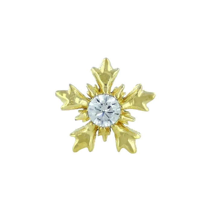 5mm Winterglow Threaded End in Yellow Gold with BrilliantCut Gem Anatometal Earrings