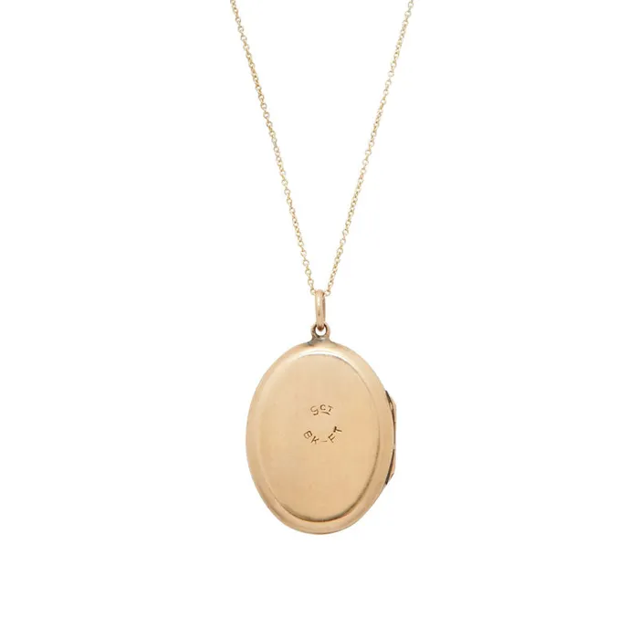 9k Yellow Gold Locket Vintage Necklaces