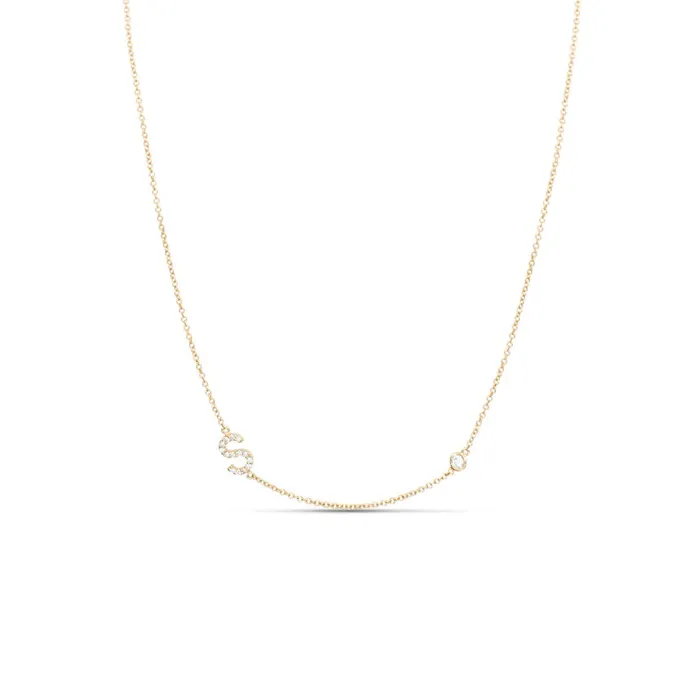 Alexis Jae Necklaces Small Diamond Letter Necklace