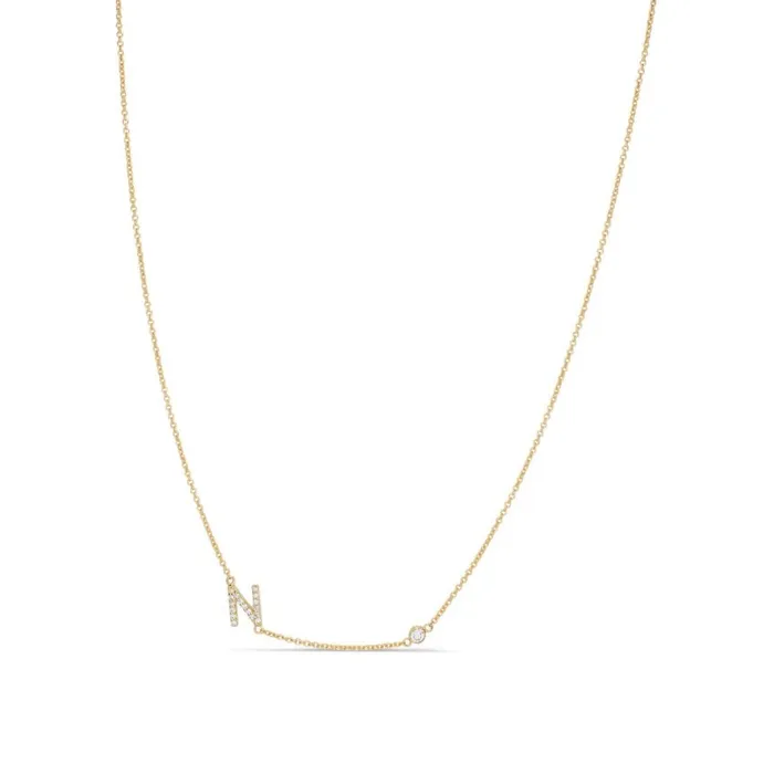 Alexis Jae Necklaces Small Diamond Letter Necklace