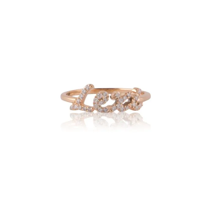 Alexis Jae Rings Gold Name Ring With Diamonds