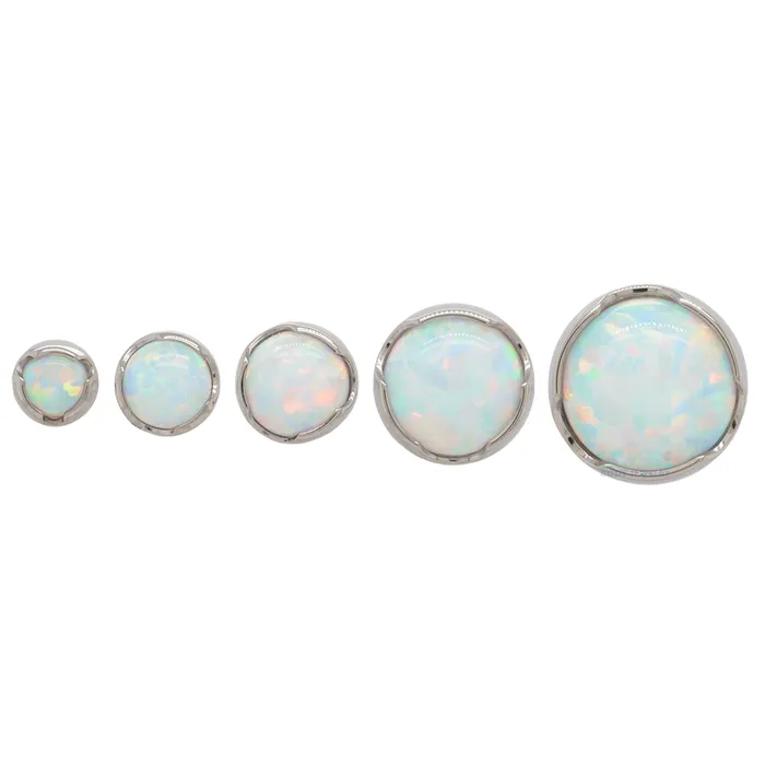Anatometal 4mm ProngSet Opal Cabochon on Flatback Earrings