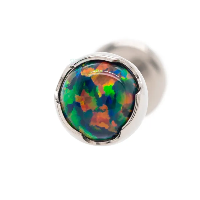 Anatometal 4mm ProngSet Opal Cabochon on Flatback Earrings