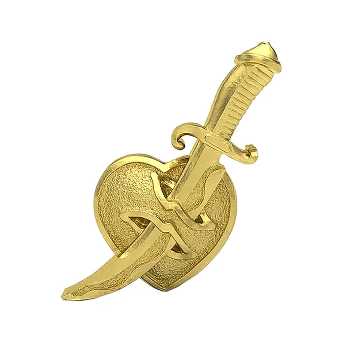 Anatometal Dagger Heart Threaded End in Gold Earrings