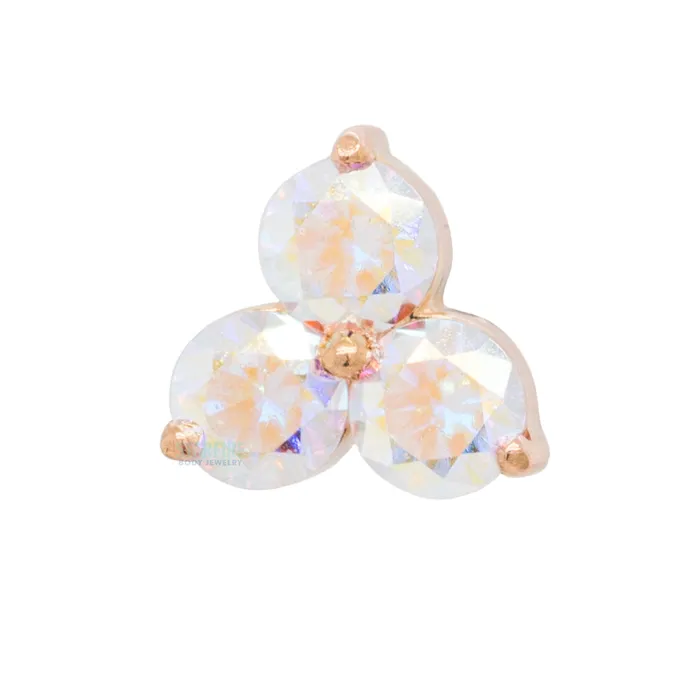 Anatometal Earrings 25mm Trio Threaded End in Rose Gold with BrilliantCut Gems Anatometal Earrings 25mm Trio Threaded End in Rose Gold with BrilliantCut Gems