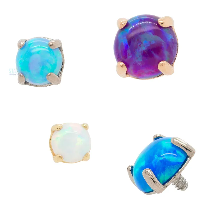 Anatometal Earrings 25mm Ziana ProngSet Opal Cabochon Threaded End in Rose Gold Anatometal Earrings 25mm Ziana ProngSet Opal Cabochon Threaded End in Rose Gold