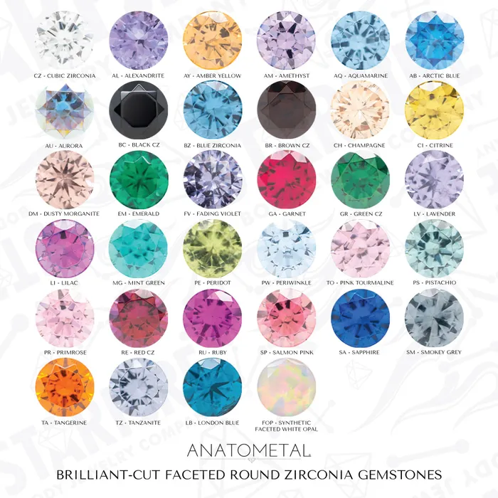 Anatometal Earrings threadless 5mm Queen Crown End in Gold with ReverseSet BrilliantCut Gem