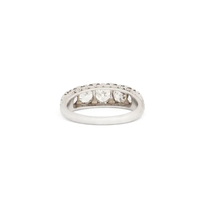 Antique Rings Old Mine Cut FiveStone Diamond and Platinum Ring