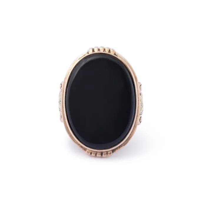 Antique Victorian Onyx and 10k Gold Ring Rings