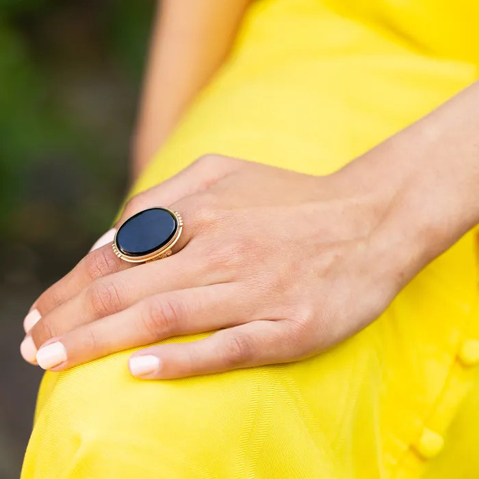 Antique Victorian Onyx and 10k Gold Ring Rings