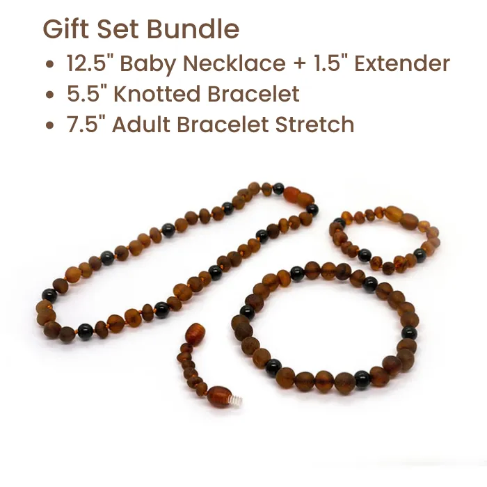 Baltic Essentials Necklaces Shungite Baltic Amber Necklace Raw Dark Amber Gift Set Bundle Baltic Essentials Necklaces Shungite Baltic Amber Necklace Raw Dark Amber Gift Set Bundle