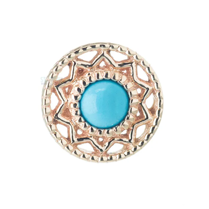 Body Vision BVLA Earrings Bandera Threaded End in Gold with Turquoise