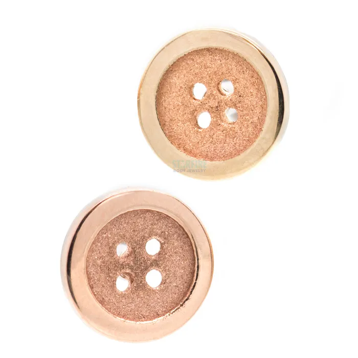 Body Vision BVLA Earrings Button Threaded End in Gold