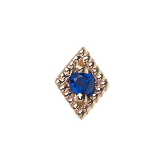 Body Vision BVLA Earrings Harlequin Nostril Screw in Gold with Dark Blue CZ
