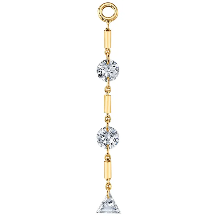 Body Vision BVLA Earrings Varuna Chain Charm in Gold with DIAMONDS