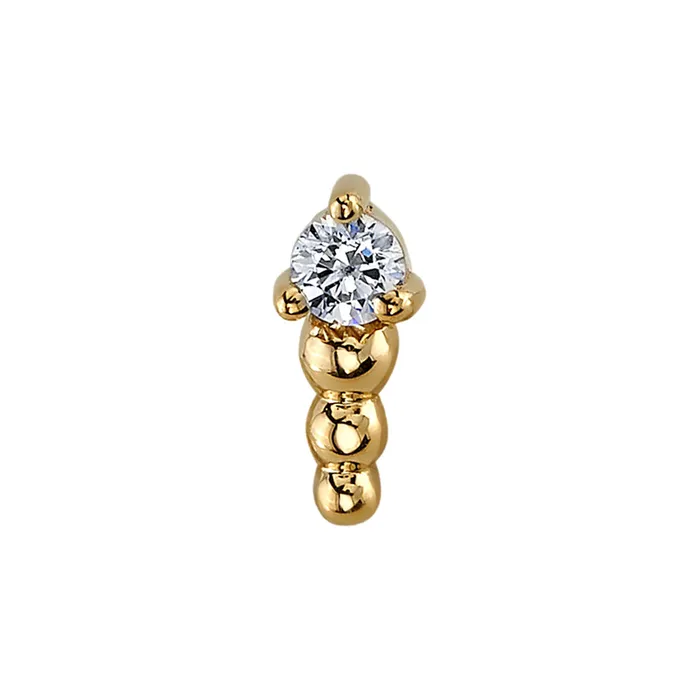 Body Vision BVLA Glow Worm Threaded End in Gold with White CZ Necklaces
