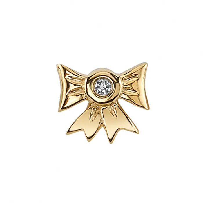 Body Vision BVLA Necklaces Gift Bow Threaded End in Gold with DIAMOND
