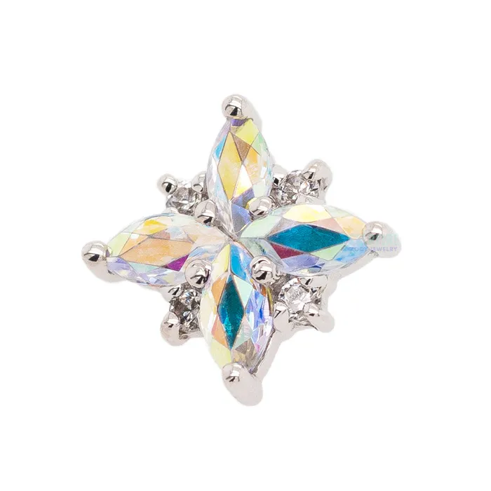 Body Vision BVLA Necklaces Pleades Threaded End in Gold with Mercury Mist Topaz White CZs